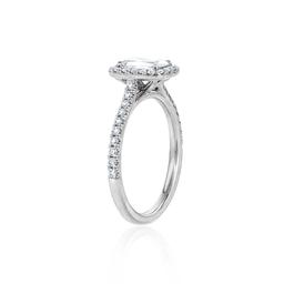 14k White Gold Diamond Engagement Ring with .96 CTW Cushion Cut Diamond 1