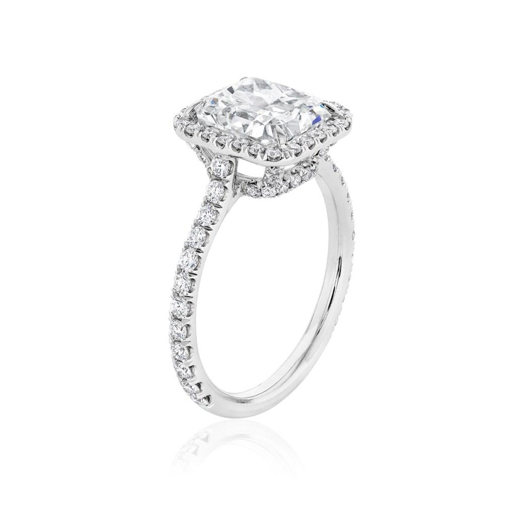 White Gold 3.67 Ctw Radiant Diamond Halo Engagement Ring 1