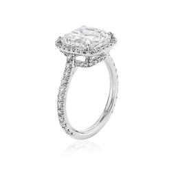 White Gold 5.78 CTW Cushion Cut Diamond Halo Engagement Ring 1