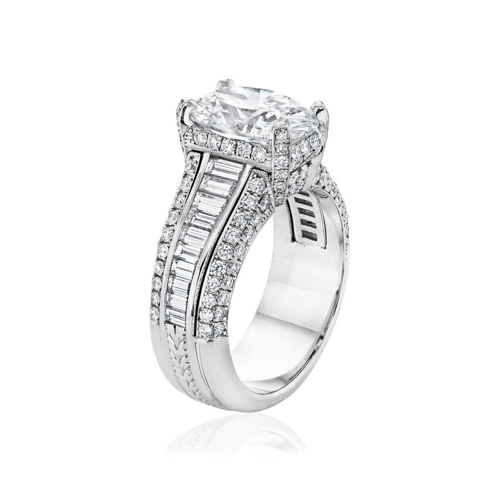 Platinum 4.95 CTW Oval Diamond Engagement Ring 1