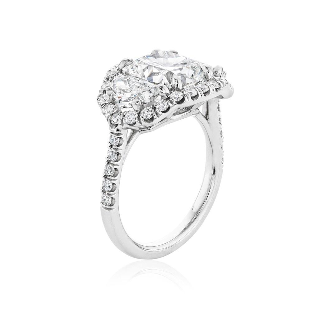 Platinum 6.02 Ctw Cushion Cut Diamond Engagement Ring 1