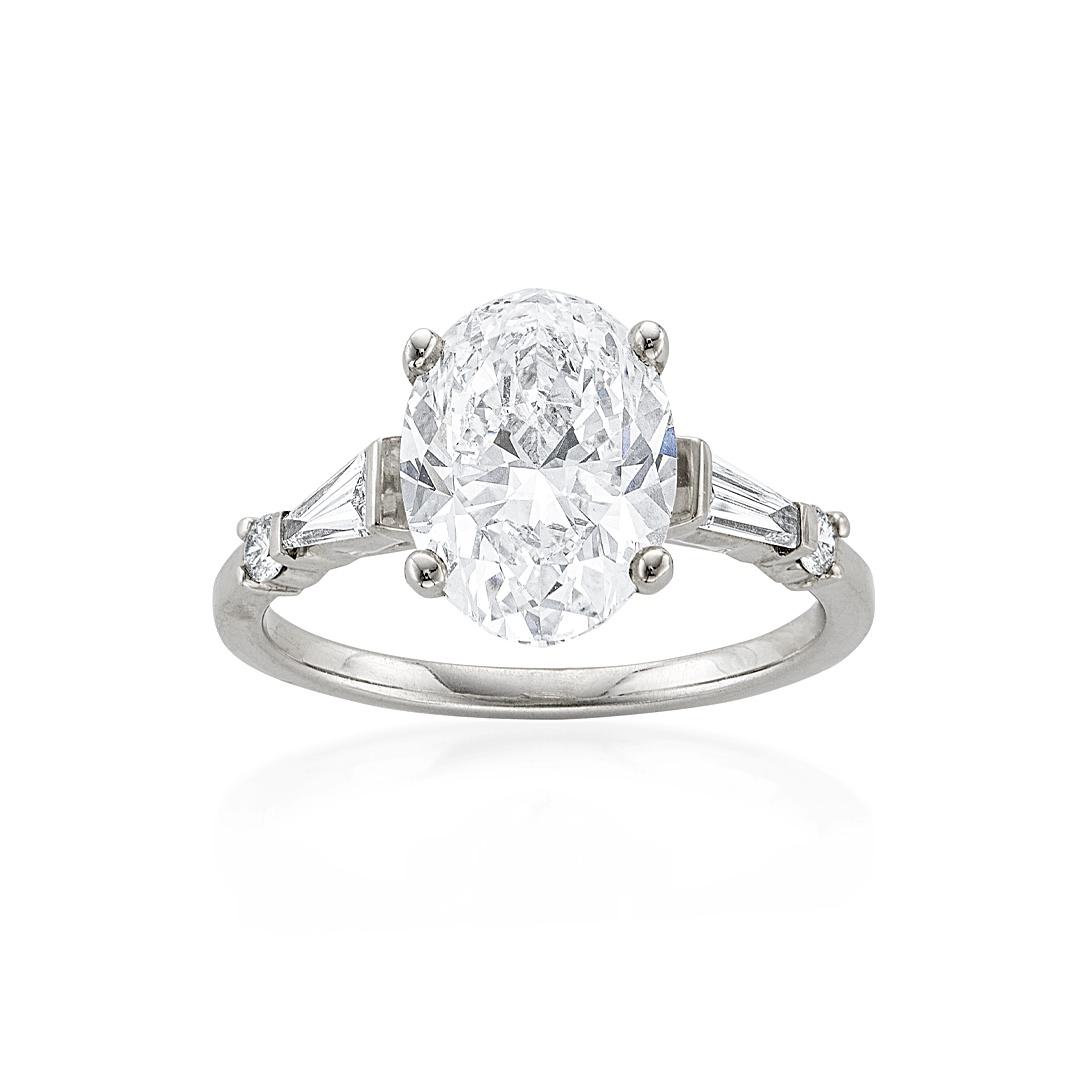 3.00 Carat Oval Cut Diamond Engagement Ring 0