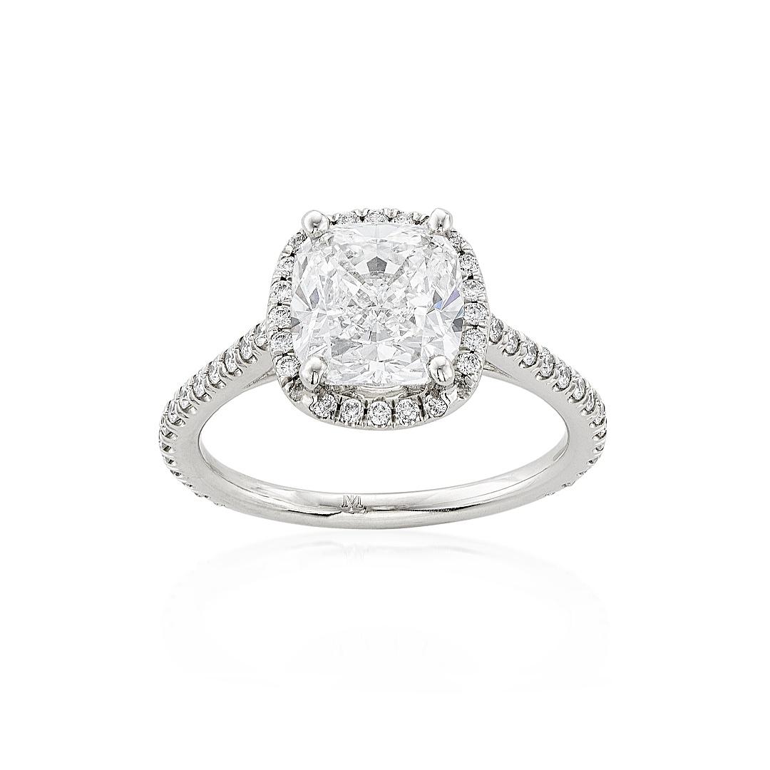 3.01 Carat Cushion Cut Diamond Engagement Ring 0