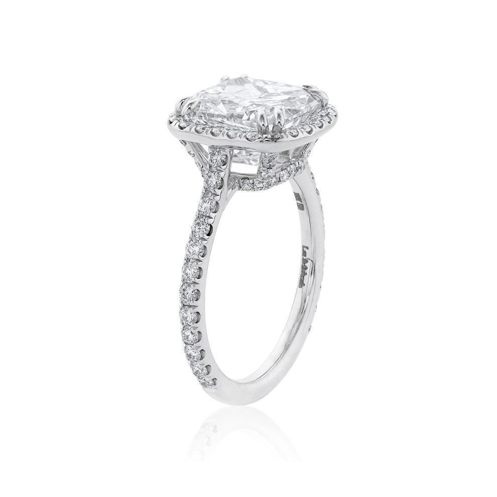 White Gold 3.40 CTW Cushion Cut Diamond Halo Engagement Ring 1