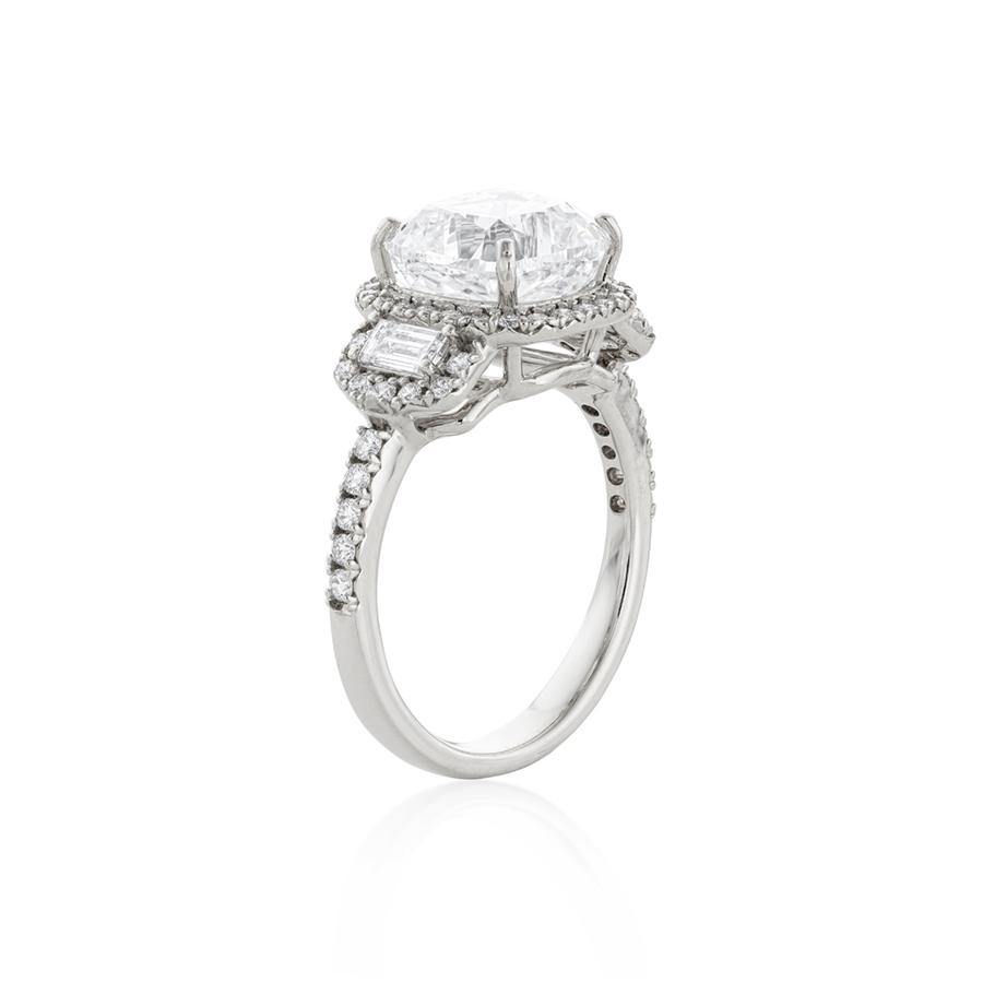 4.01 Carat Cushion Cut Diamond Engagement Ring
