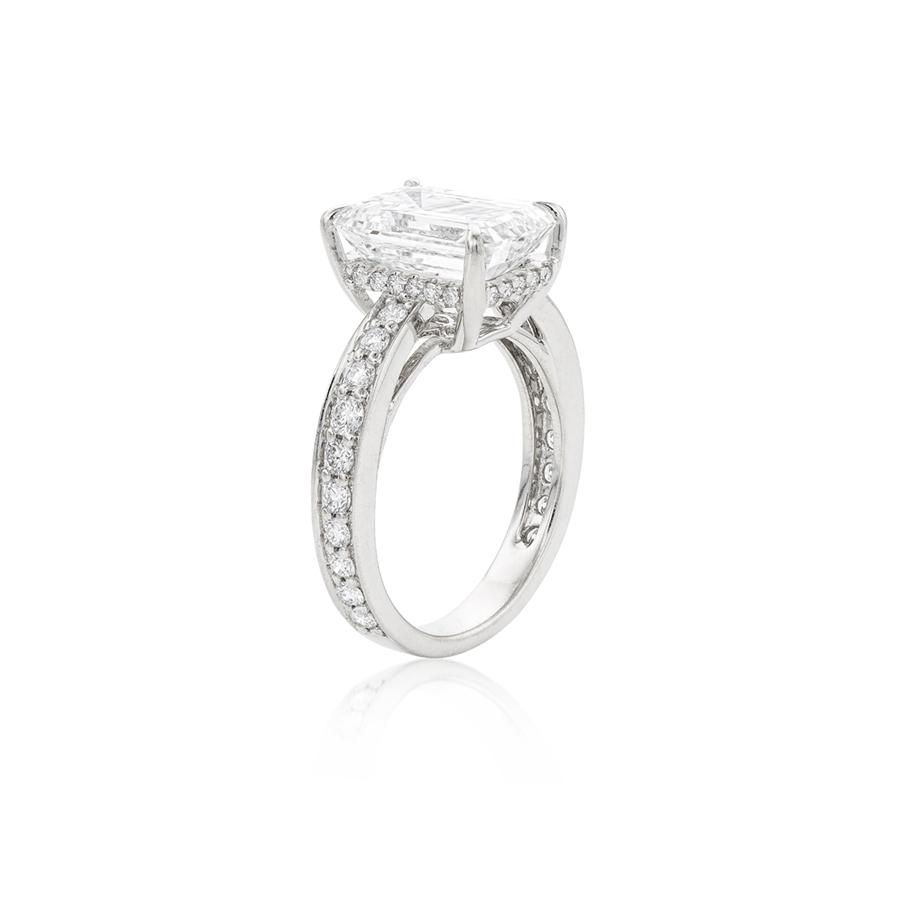 4.29 CT Emerald Cut Diamond Engagement Ring