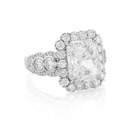5.01 CT Radiant Cut Diamond Engagement Ring 0