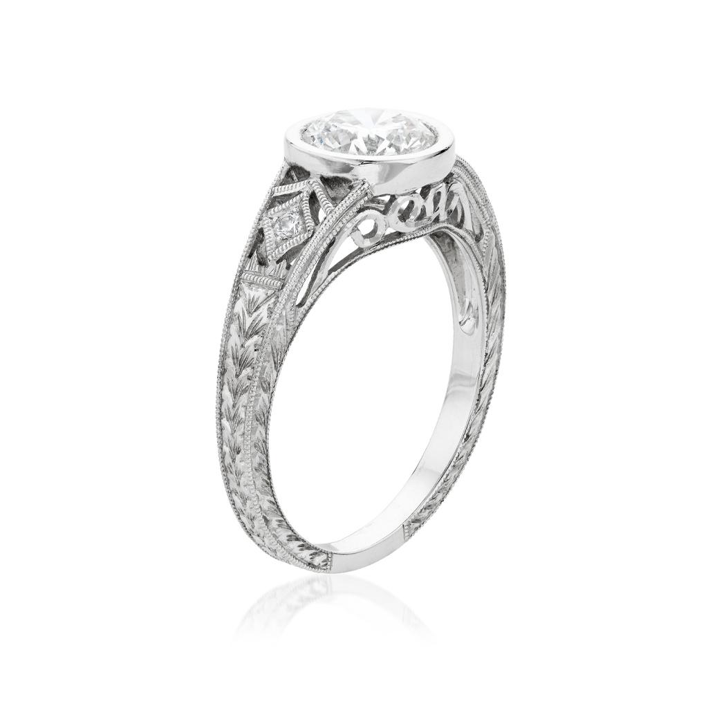 White Gold 1.23 CTW Round Diamond Engagement Ring 1