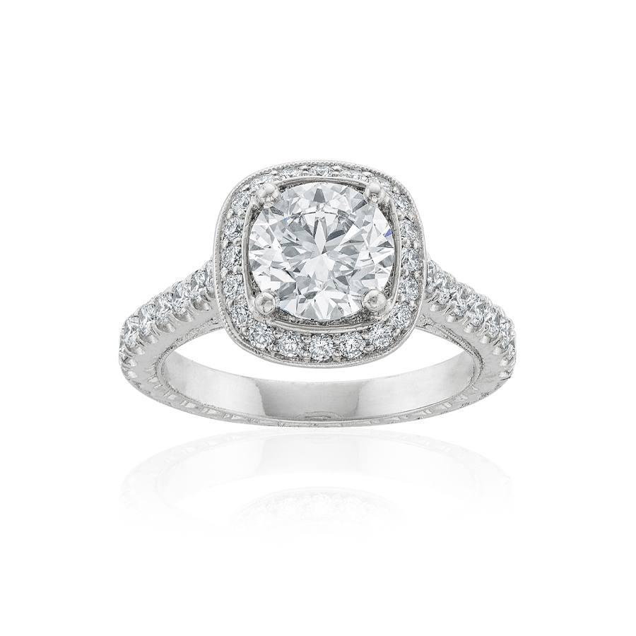 1.70 CTW Round Diamond Platinum Engagement Ring 0