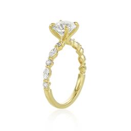 1.50 CT Round Diamond Engagement Ring with Marquise Diamond Accents 1