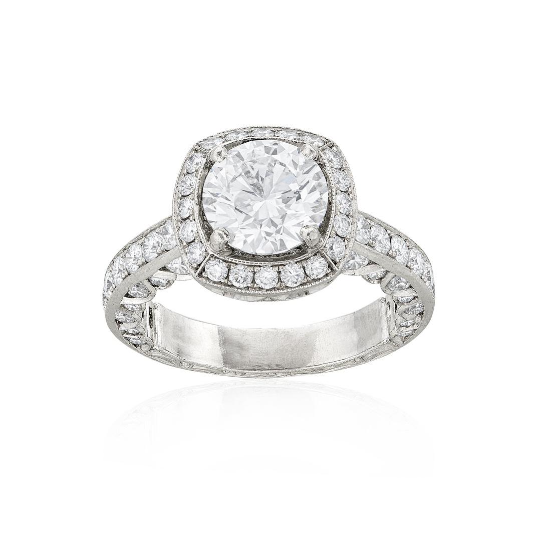 2.01 CTW Round Diamond Platinum Engagement Ring 0