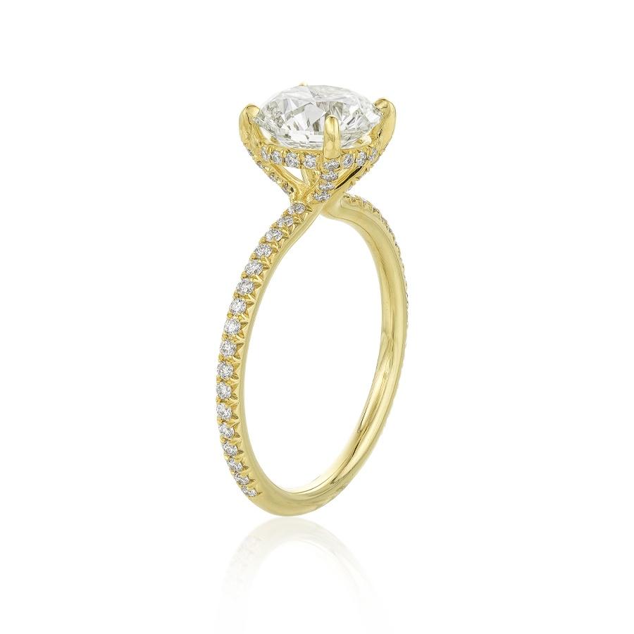 2.01 CT Round Diamond Engagement Ring on 14k Yellow Gold 1