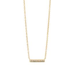 Yellow Gold Pave Diamond Bar Necklace 0