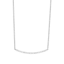 White Gold & 0.50 Carat Diamond Curved Bar Pendant Necklace 0