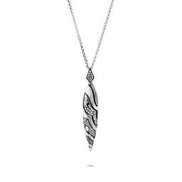 John Hardy Lahar Marquise Pendant Necklace in Silver with Diamonds 0