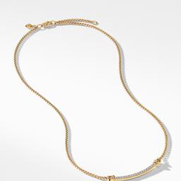 David Yurman | Petite Helena Station Necklace in 18K Yellow Gold with Diamonds | Side View