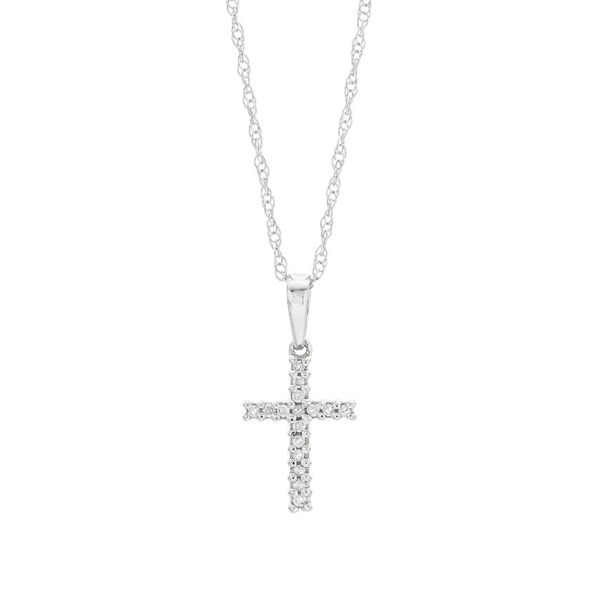Petite Diamond Cross Necklace 0
