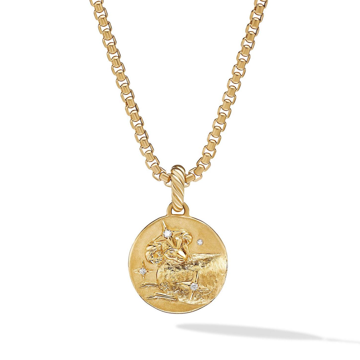 David Yurman Aries Amulet in 18k Yellow Gold with Diamonds 1