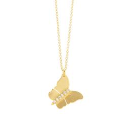 Diamond Butterfly Yellow Gold Necklace