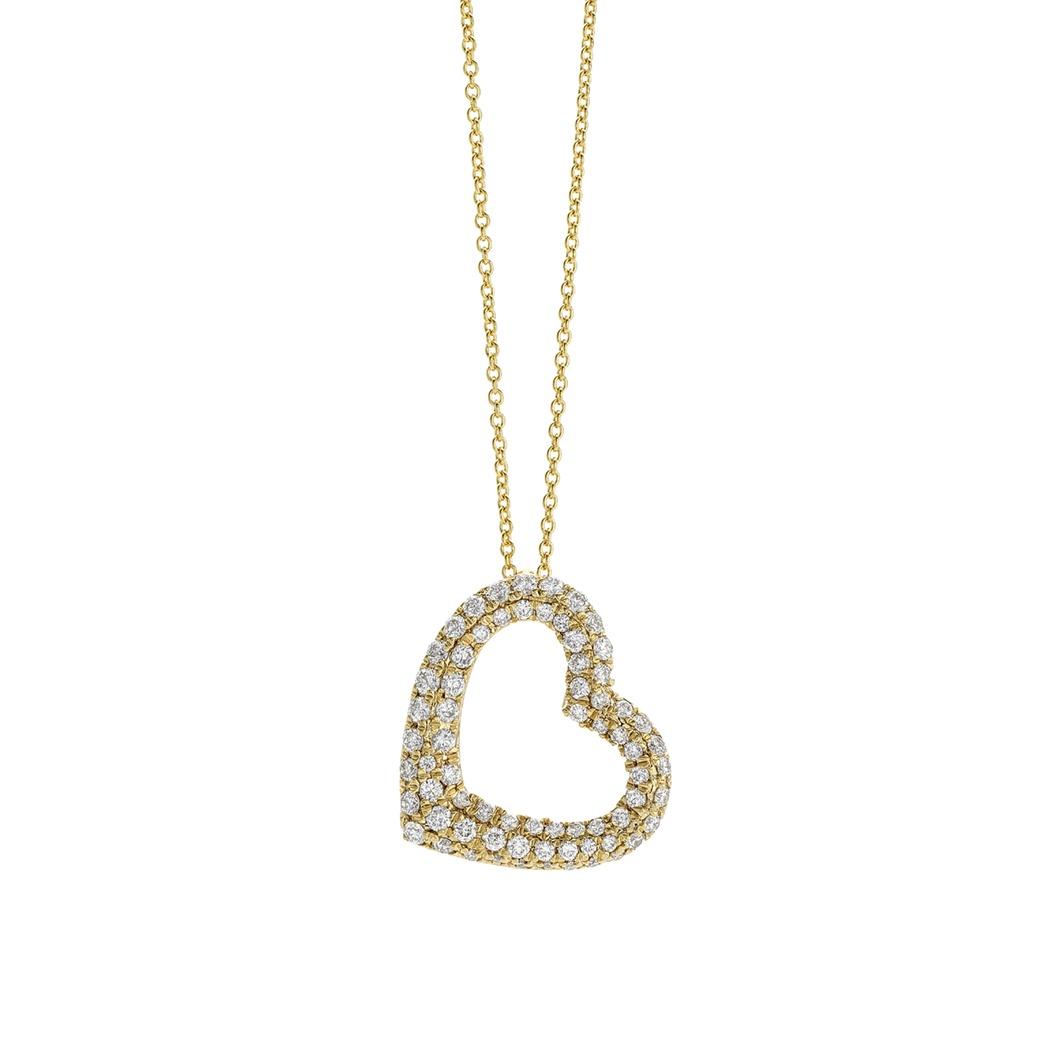 Diamond Open Heart Necklace 0
