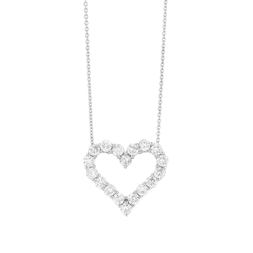 1.00 CTW Round Diamond Open Heart Necklace 0
