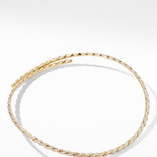 David Yurman Paveflex Single Row Necklace with Diamonds in 18K Gold