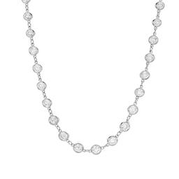 6.3 CTW Round Diamond Bezel Set White Gold Necklace 0