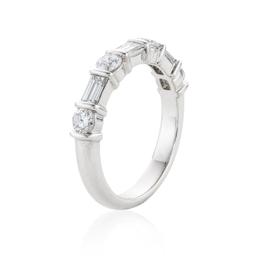 1.03 CTW Baguette and Round Diamond Wedding Band 1