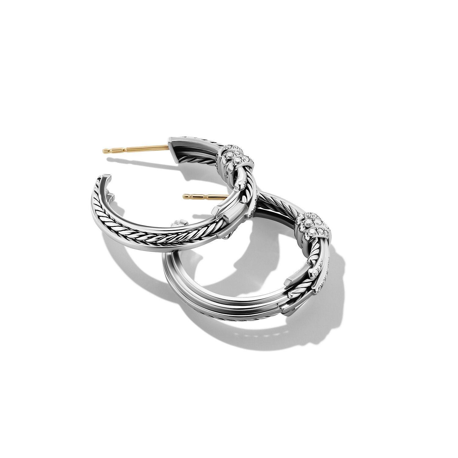 David Yurman Angelika 27mm Hoop Earrings with Pave Diamonds 2