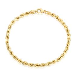 Yellow Gold Diamond Cut Rope Bracelet 0