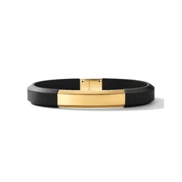 David Yurman Streamline ID Black Rubber Bracelet with 18K Yellow Gold 0