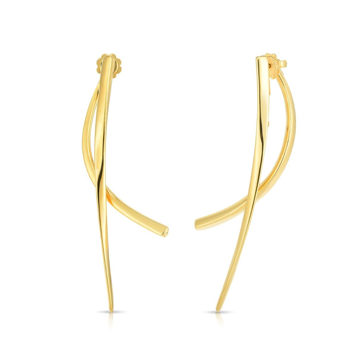 Roberto Coin 18K Yellow Gold Oro Tapered Bar Earrings 0