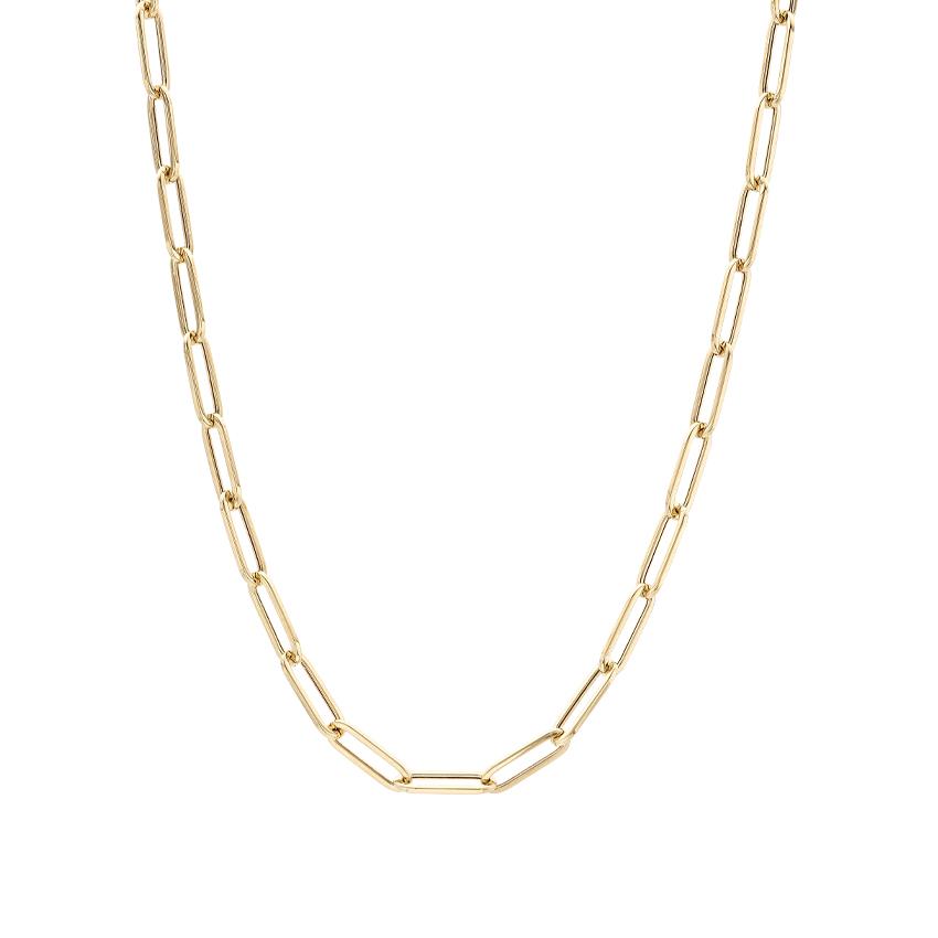 4 mm Paperclip Style Oval Link Chain Necklace 0