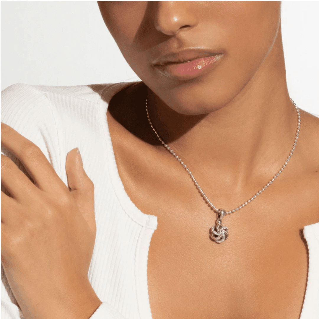 Lagos Love Knot Small Two Tone Pendant Necklace 0