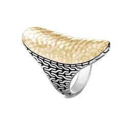 John Hardy Classic Chain Saddle Ring in Silver and Hammered 18 Karat Gold 2