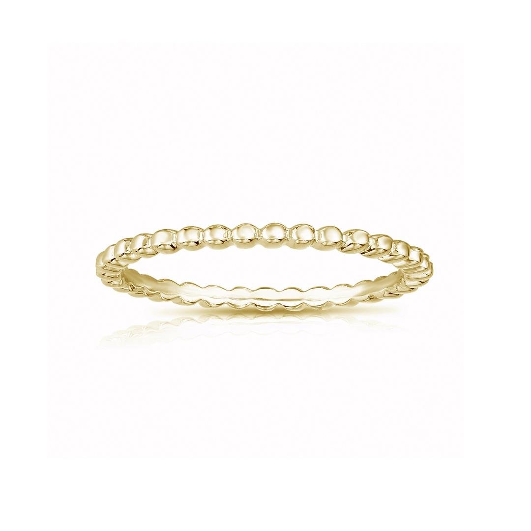 Yellow Gold 1mm Beaded Eternity Band 0