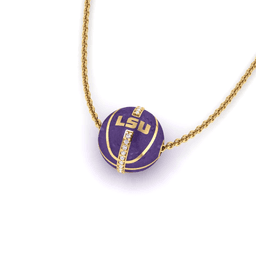 LSU Basketball Necklace with Diamonds 1
