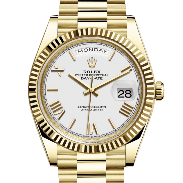 Rolex Day-Date 40, m228238-0042. Available at Lee Michaels Fine Jewelry