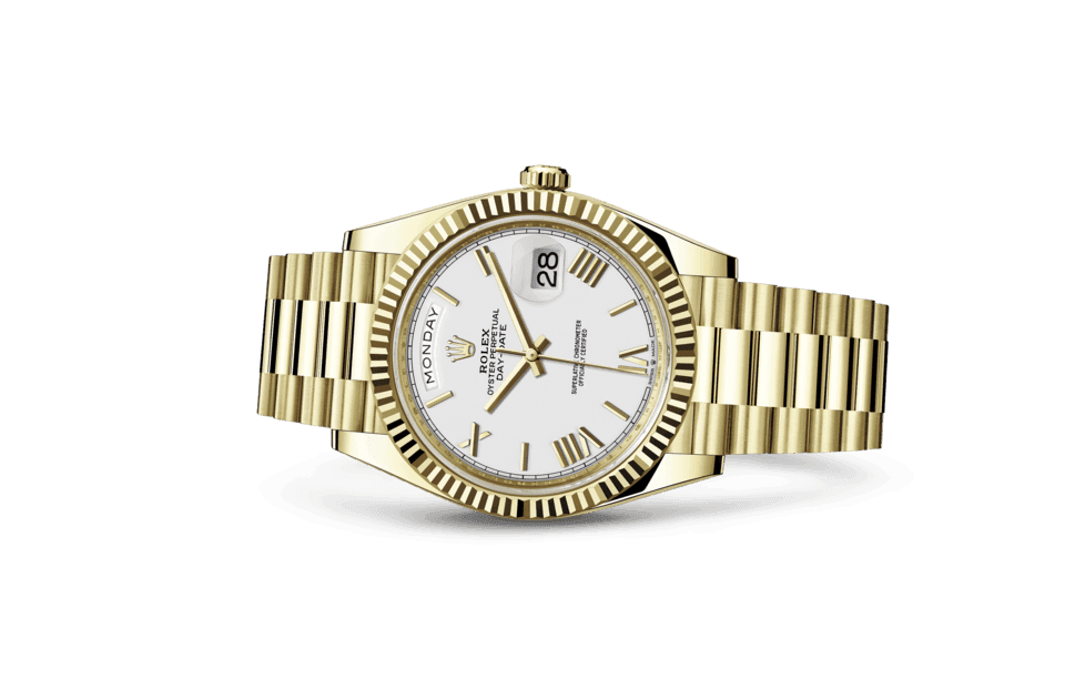 Rolex Day-Date 40, m228238-0042. Available at Lee Michaels Fine Jewelry
