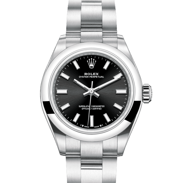 Rolex Oyster Perpetual, m276200-0002. Available at Lee Michaels Fine Jewelry