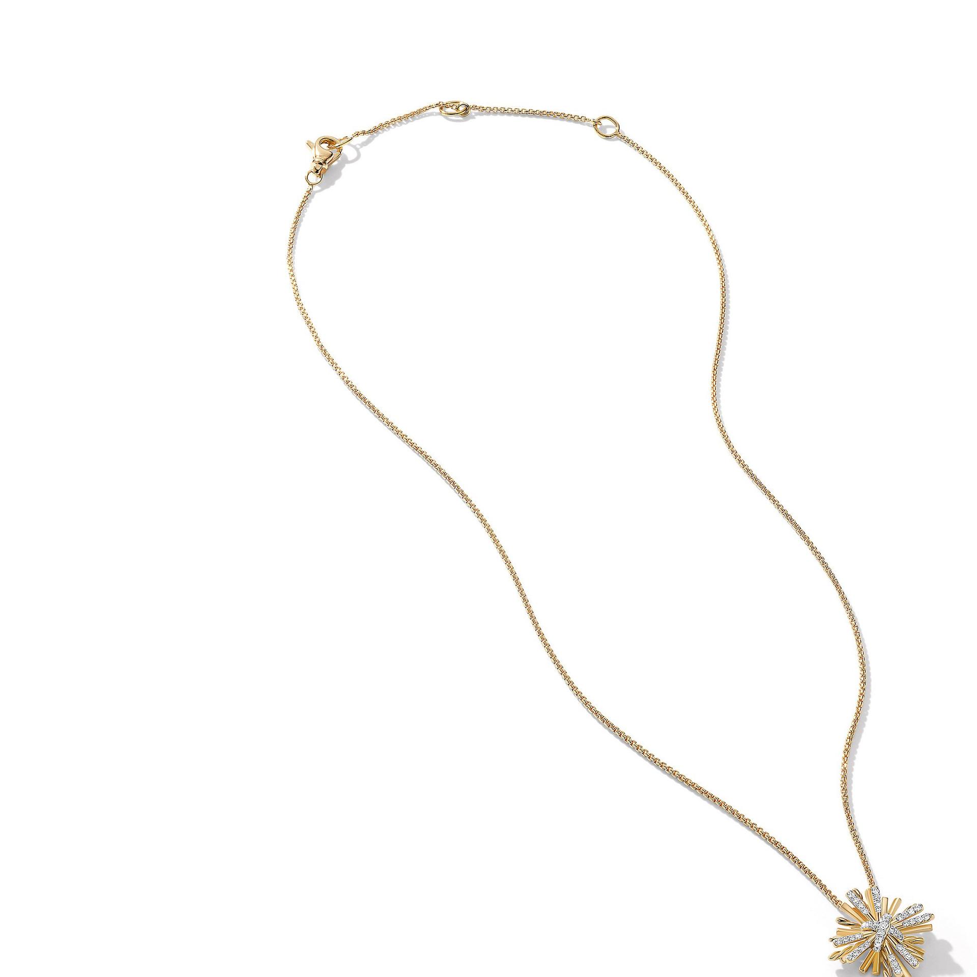 David Yurman Angelika Maltese Pendant Necklace in 18K Yellow Gold with Pave Diamonds 2