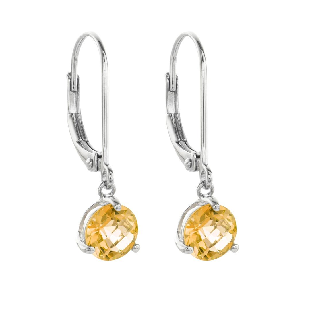 Sterling Silver Citrine Dangle Earring | Front View