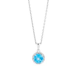 Blue Topaz & Diamond Necklace 0