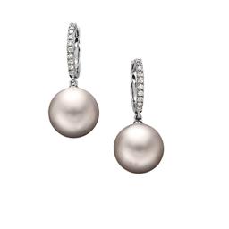 South Sea Pearl & Diamond Drop Earrings 0