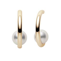 Mikimoto 7.5mm Akoya A+ Pearl Hoop Earrings 0