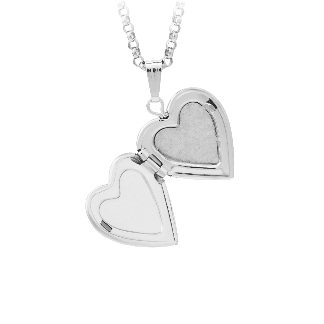 Child's Sterling Heart Locket Necklace with Cross 1