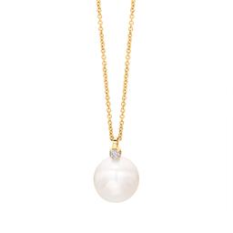 9mm Pearl & Diamond Pendant Necklace 0