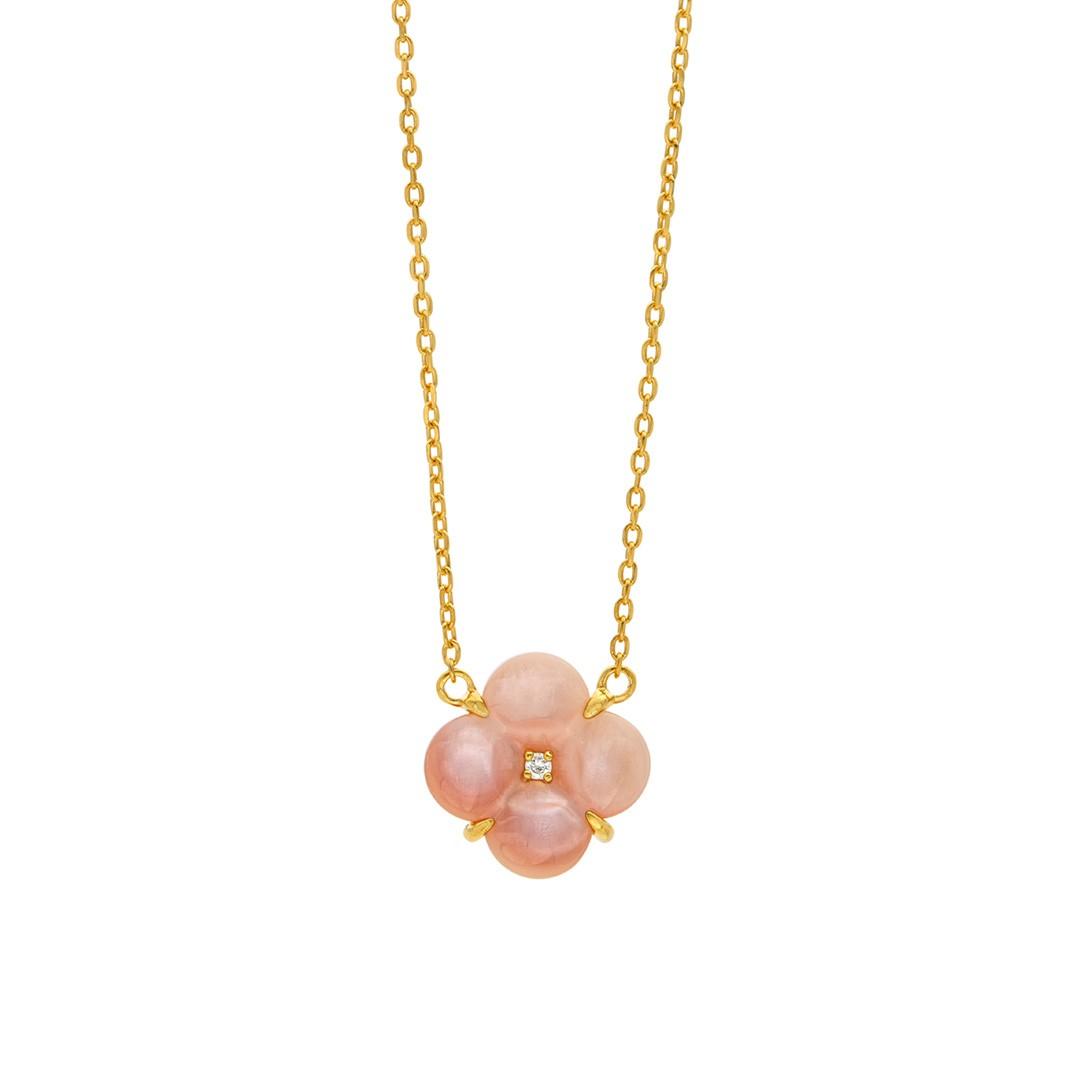 Mother of Pearl Flower Necklace 0