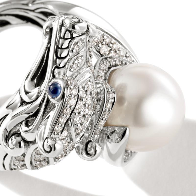 John Hardy Legends Collection Naga Pearl Ring with Diamonds 1