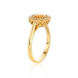 Cushion Citrine and Diamond Ring in Yellow Gold 1